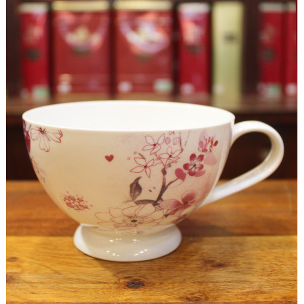 Bol Petit-Déjeuner Fleurs roses - Compagnie Anglaise des Thés