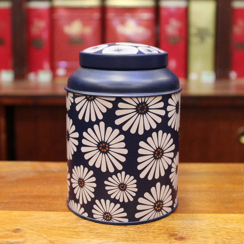 Boîte cylindrique Marguerite bleue - Compagnie Anglaise des Thés