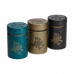 Boîte cylindrique Turquoise avec relief - Compagnie Anglaise des Thés